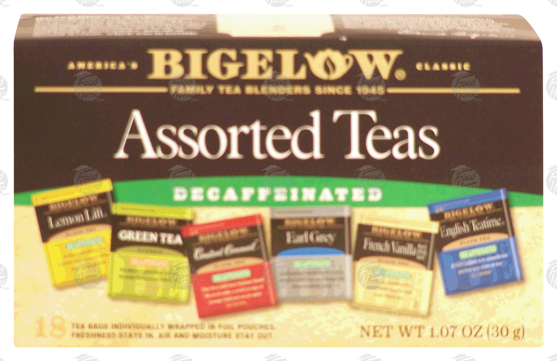 Bigelow  six assorted teas, decaffeinated, 18 tea bags Full-Size Picture